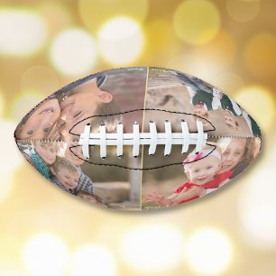 Monogrammed 4 Photo Collage Birthday Fathers Day Football