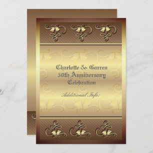 Monogrammed 50th Anniversary Gold Invitation