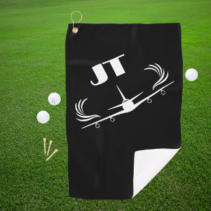 Monogrammed, Aeroplane flying, Simple, Minimalist  Golf Towel