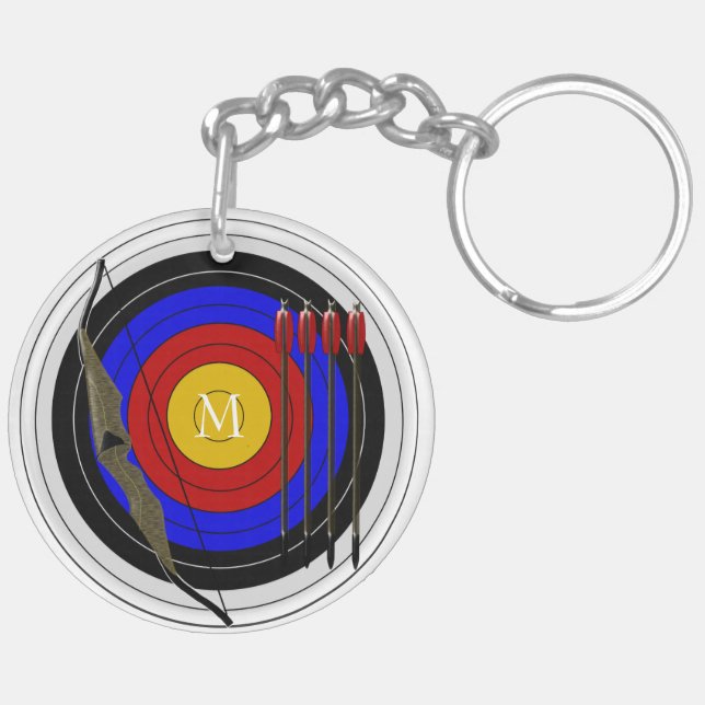 Monogrammed Archery Design Key Ring (Back Left)