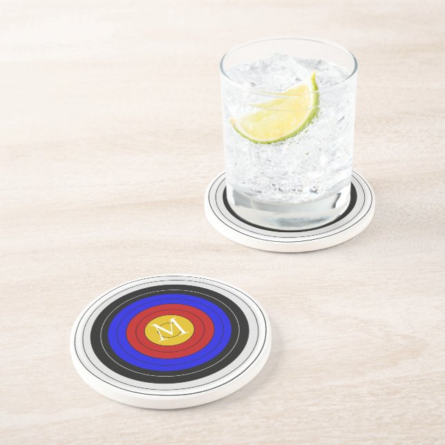 Monogrammed Archery Target Coaster (Side)
