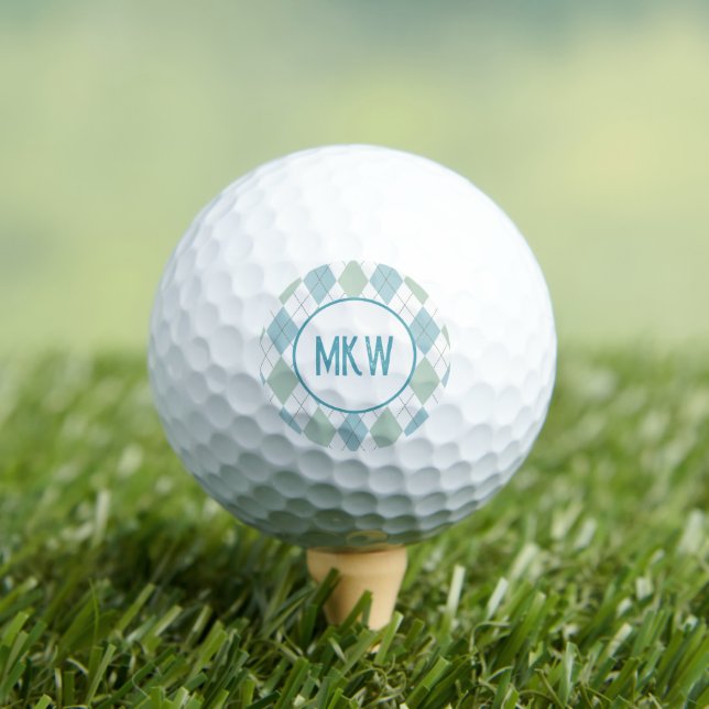 Monogrammed Argyle  Golf Balls (Insitu Tee)