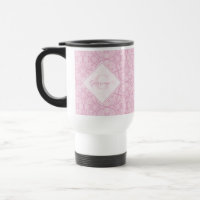 Monogrammed Art Deco Fans Preppy In Pink Mandala