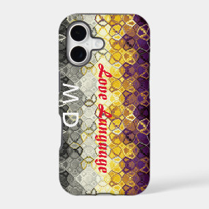 Monogrammed Art Nouveau Abstract Fractal Black Fun