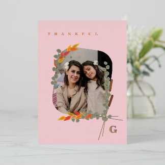 Monogrammed Autumn Botanical Photo Thanksgiving