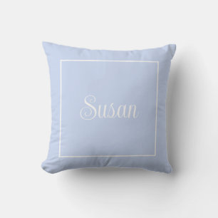Monogrammed baby blue Throw Pillow