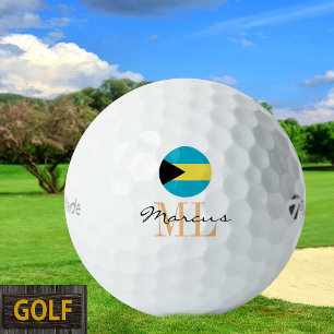 Monogrammed Bahamas Flag & Bahamas Golf Balls