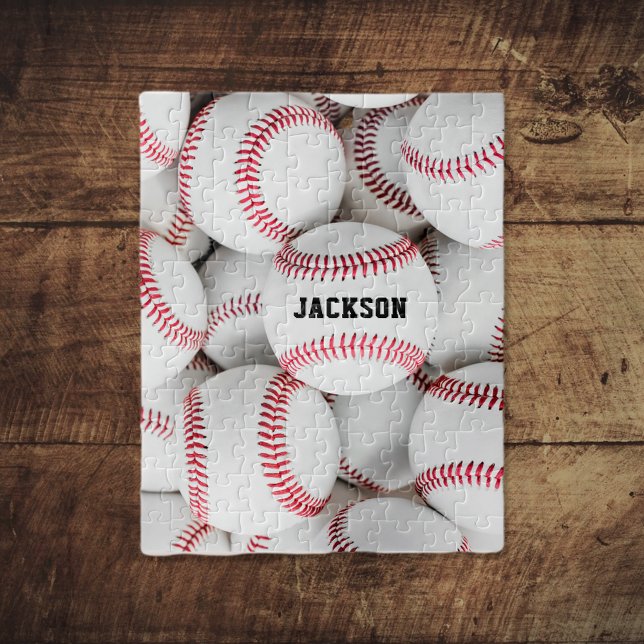 Monogrammed Baseball Pile Photo Close-Up Jigsaw Puzzle (Creator Uploaded)
