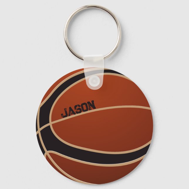Monogrammed Basketball Keychain (Front)