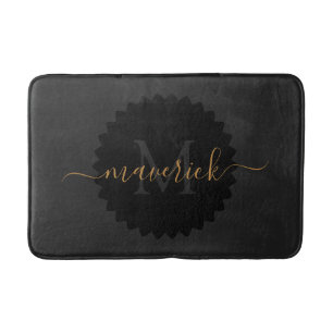 Monogrammed Bath Mat with Custom Name Style
