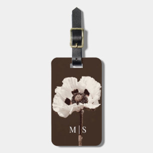 Monogrammed Beautiful White Montana Wildflower Luggage Tag