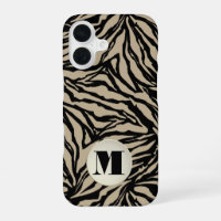 Monogrammed Beige Animal Print