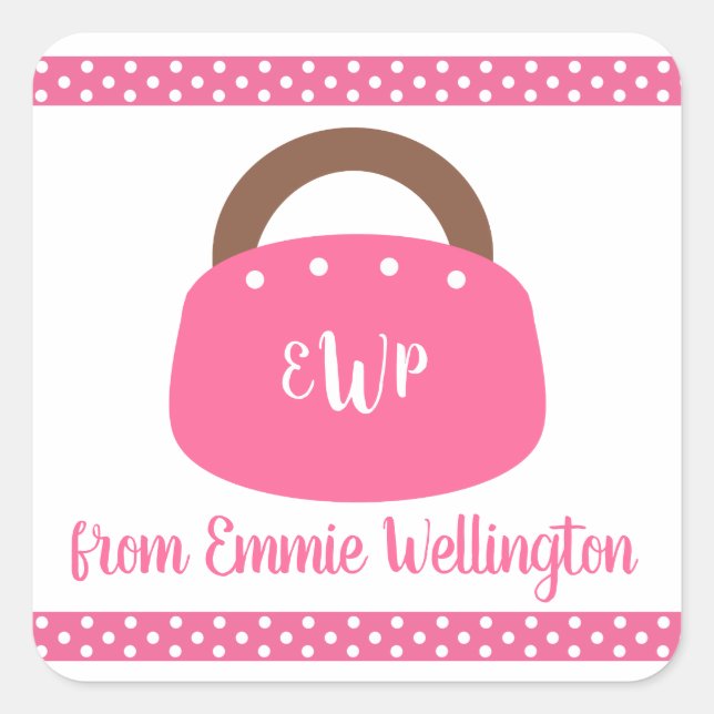Monogrammed Bermuda Bag Personalised Stickers (Front)