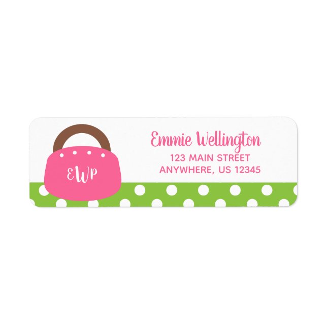 Monogrammed Bermuda Bag Return Address Labels (Front)