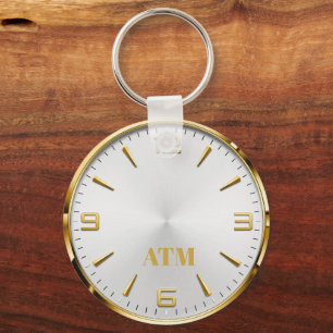 Monogrammed birthday gift for him and her elegant key ring