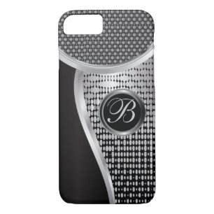 Monogrammed Black and Silver Mesh Case-Mate iPhone Case