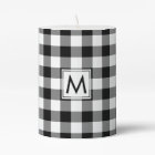 Monogrammed Black and White Gingham Plaid Pattern