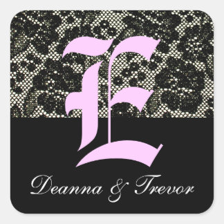 Monogrammed Black and White Letter E Sticker