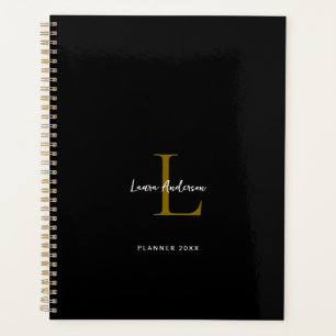 Monogrammed Black and white Planner
