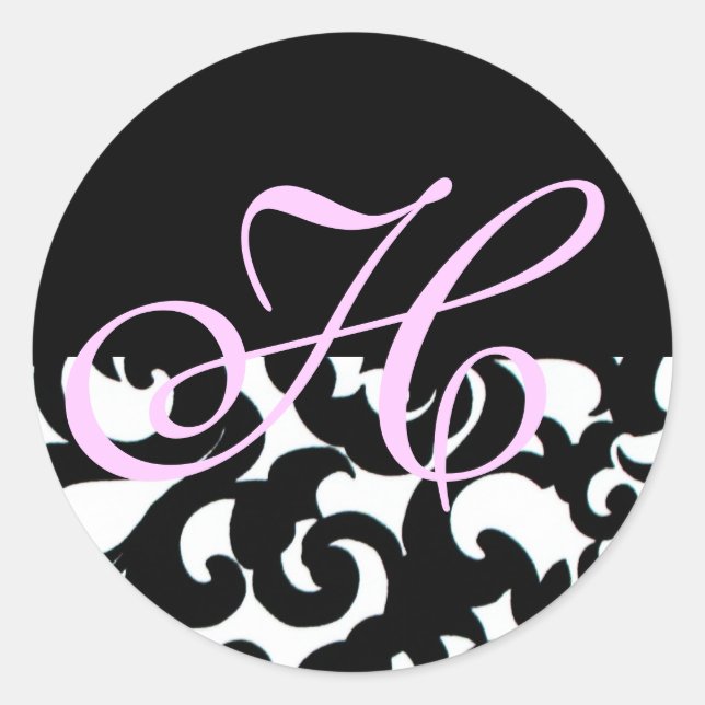 Monogrammed Black and White Sticker (Front)