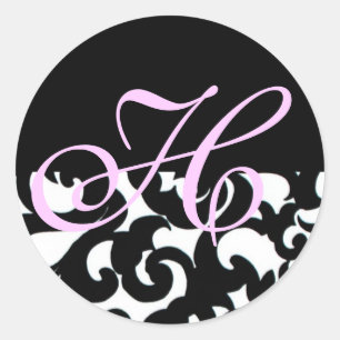 Monogrammed Black and White Sticker