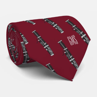 Monogrammed Black Bassoon Tie