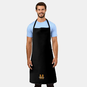 Monogrammed Black Chic Apron