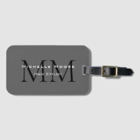 Monogrammed Black Grey Calligraphy