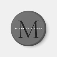 Monogrammed Black Grey Calligraphy