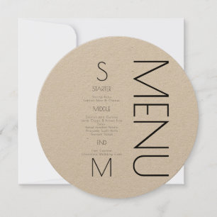 Monogrammed Black Lettering Simple Wedding Menu