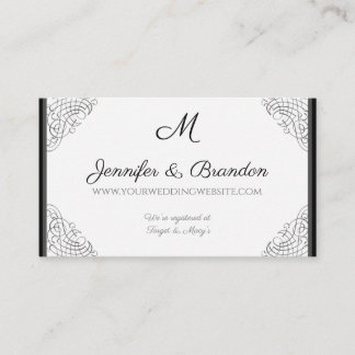 Monogrammed Black Vintage Frame Enclosure Card