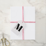 Monogrammed black white custom initial modern gift tags<br><div class="desc">Monogrammed black and white custom initial elegant chic modern Gift Tags</div>