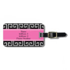 Monogrammed Black, White, Pink Geometric Pattern