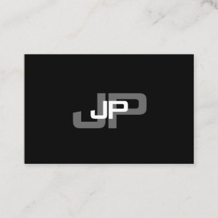Monogrammed Black White Simple Modern Template Business Card