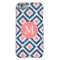 Monogrammed Blue and Coral Diamonds Ikat Pattern