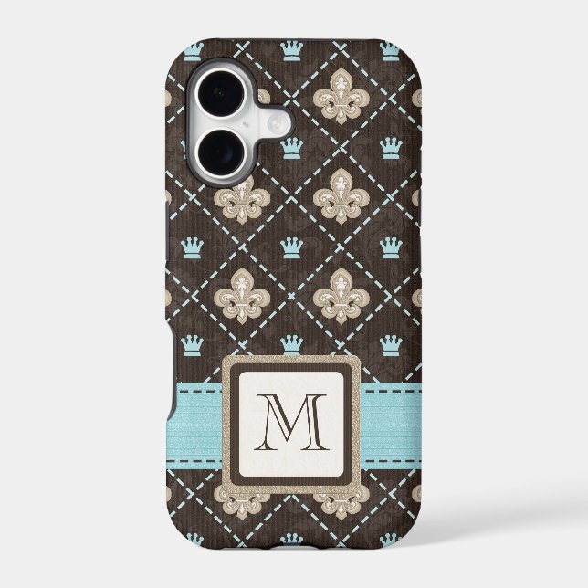 Monogrammed Blue Fleur de Lis (Back)