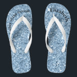 Monogrammed Blue Glitter Mother of Bride Groom  Jandals<br><div class="desc">A fun gift for both the mother of the bride and groom. When her feet are tired at the end of the night,  she'll want these!  Personalise them!</div>