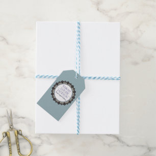 Monogrammed Blue Handmade Clothing Designer Tag