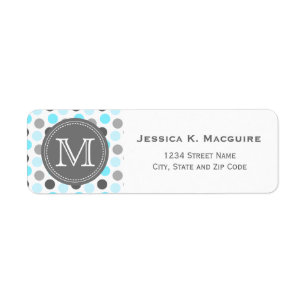 Monogrammed Blue Polka Dot Pattern