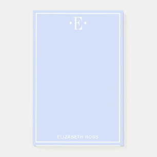 Monogrammed Blue Post-it Notes