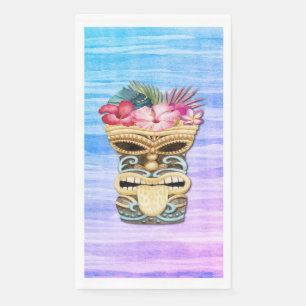 Monogrammed Blue Tiki Bar Party Napkin