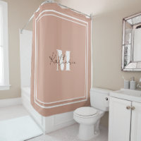 Monogrammed Blush Pink Shower Curtain Colour D3A59