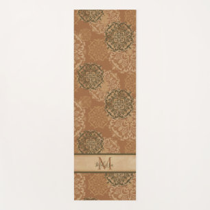 Monogrammed Boho Dark Rust Mandalas Yoga Mat