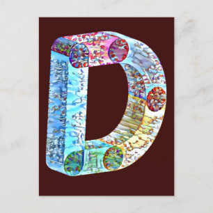 Monogrammed bold letter D Postcard