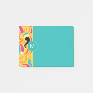 Monogrammed Boldy Colored Abstract Post-it Notes