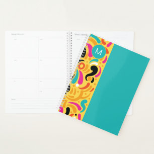 Monogrammed Boldy Coloured Abstract Planner