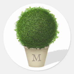 Monogrammed Boxwood Topiary Personal Seal