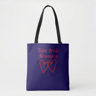 Monogrammed Bride's team Tote Bag