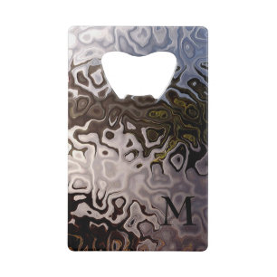 Monogrammed Brown Grey Shimmering Snakeskin Effect