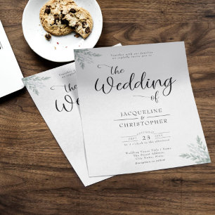 Monogrammed Budget Eucalyptus Wedding Invitation Flyer